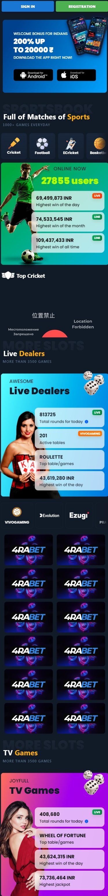 4Rabet Casino Betting Site in India - mobile